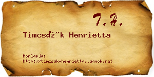 Timcsák Henrietta névjegykártya