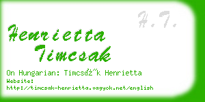 henrietta timcsak business card